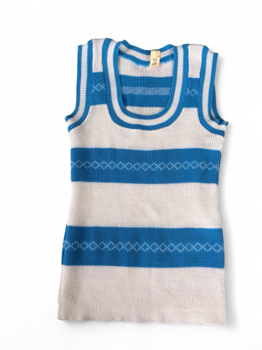 Blue and White Striped Ribbed Tank - Picture 5 of 8